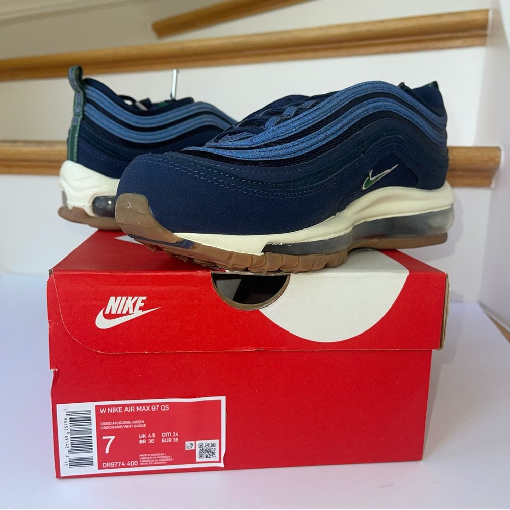 Nike Air Max 97 QS women’s — Obsidian / Gorge Green , navy blue reflective