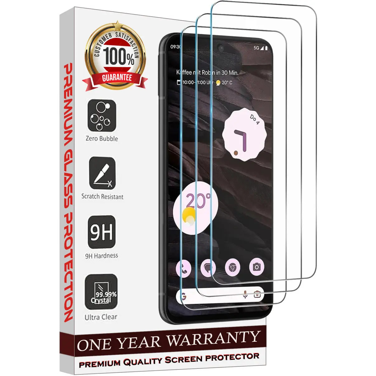 Entronix Clear Screen Protector Compatible with Galaxy A70 - 3-Piece Combo